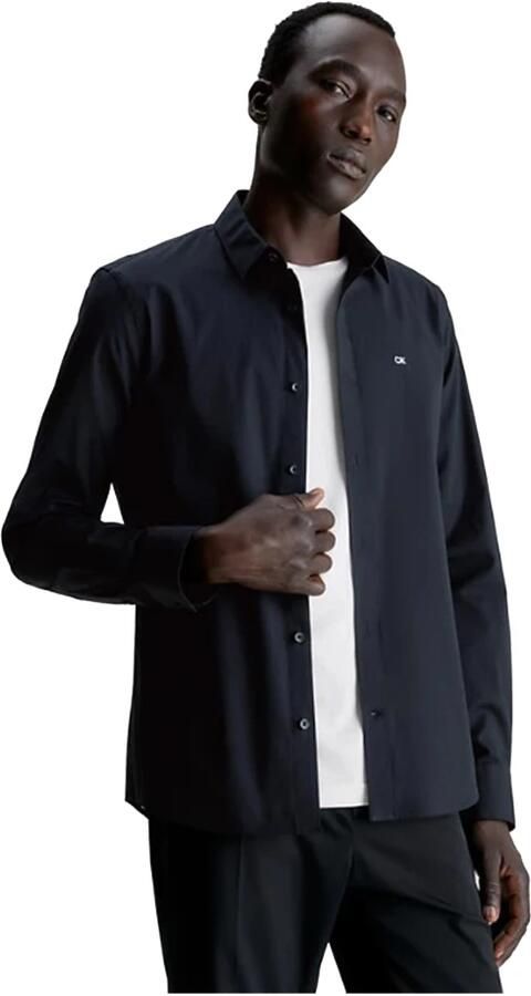 CK Calvin Klein Slim fit zakelijk overhemd met kentkraag model 'POPLIN'