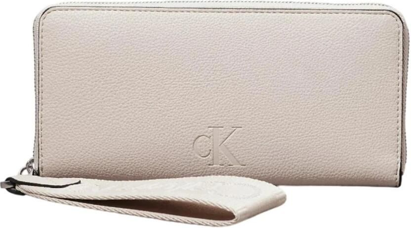 Calvin Klein Moderne Webbing Portemonnee Beige Dames