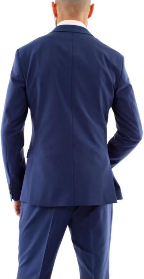 Calvin Klein Elastische wollen jas met revers Blue Heren - Foto 2