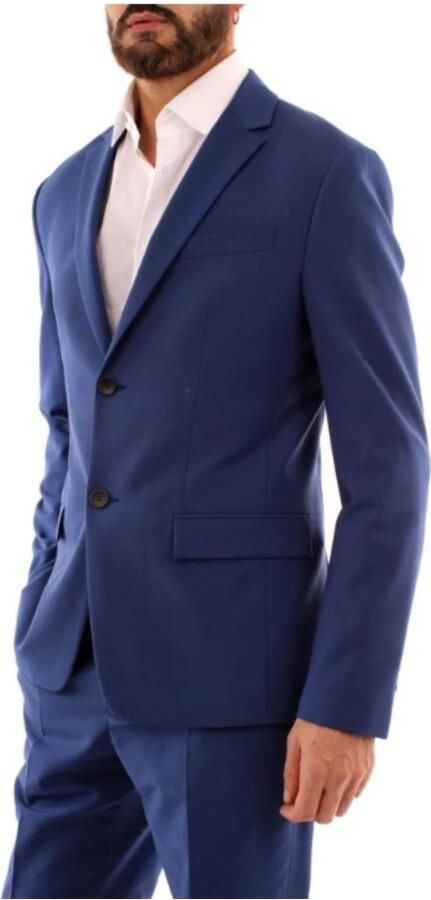 Calvin Klein Elastische wollen jas met revers Blue Heren - Foto 3