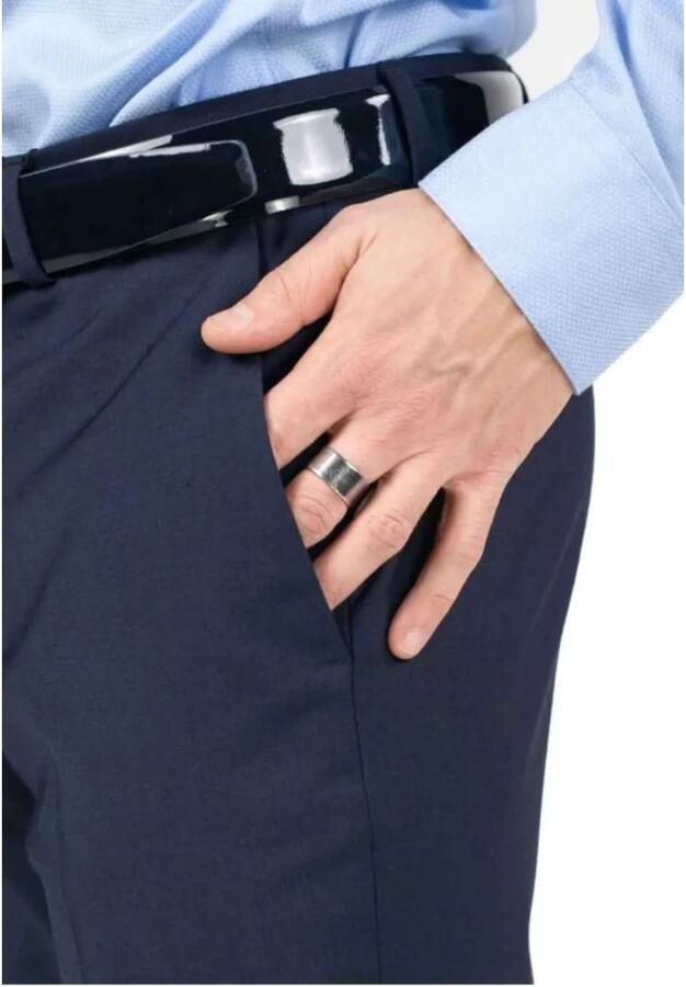 Calvin Klein Moderne Wollen Blend Regular Broek Blue Heren