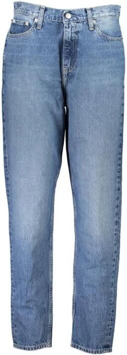 Calvin Klein Blauwe Gewassen Mom Jeans met 5 Zakken Blue Dames