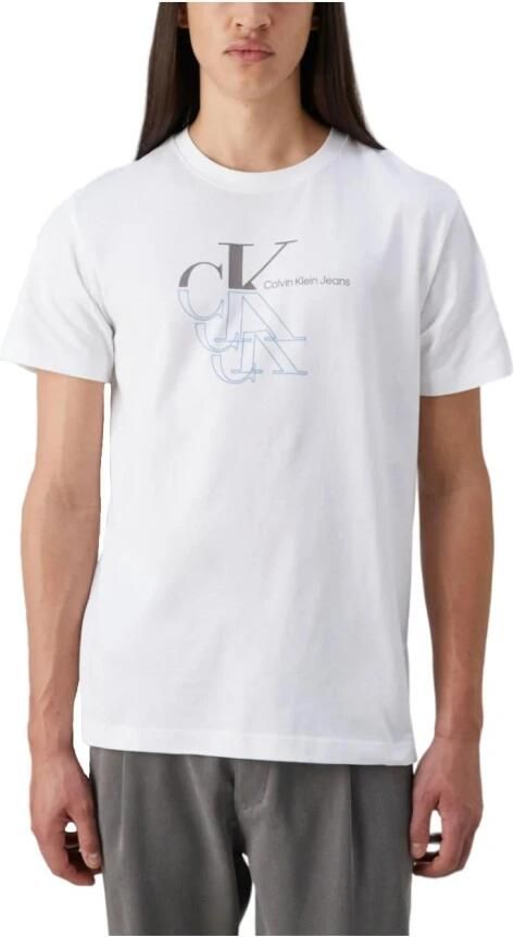 Calvin Klein Jeans Monogram Echo Heren T-Shirt Lente Zomer White Heren
