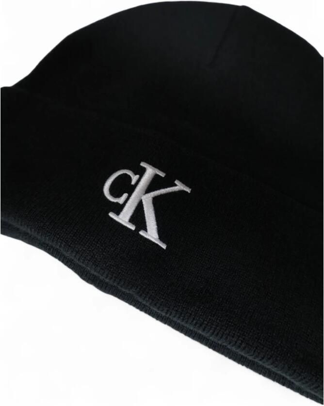 Calvin Klein Monogram Geborduurde Herenpet Herfst Winter Black Heren