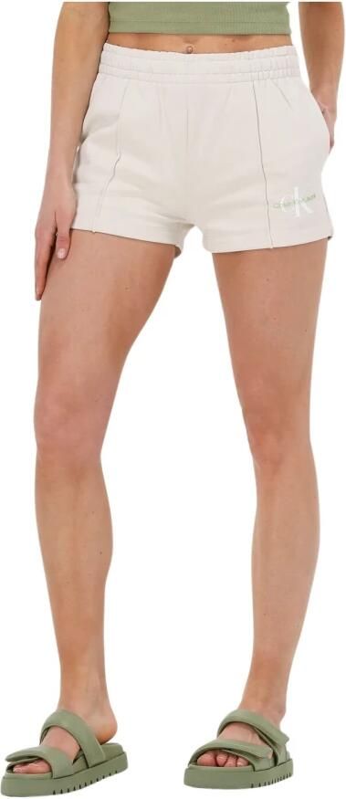 Calvin Klein Gebroken Wit Shorts Monogram Logo Sweatshort - Foto 4