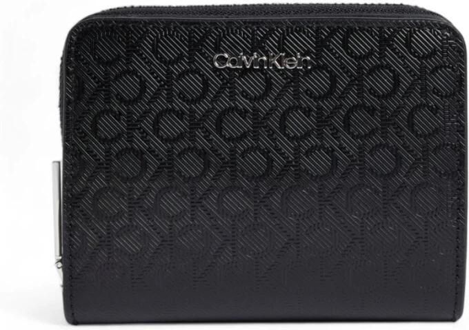 Calvin Klein Monogram Portemonnee Zwart PU Leer Black Dames - Foto 3