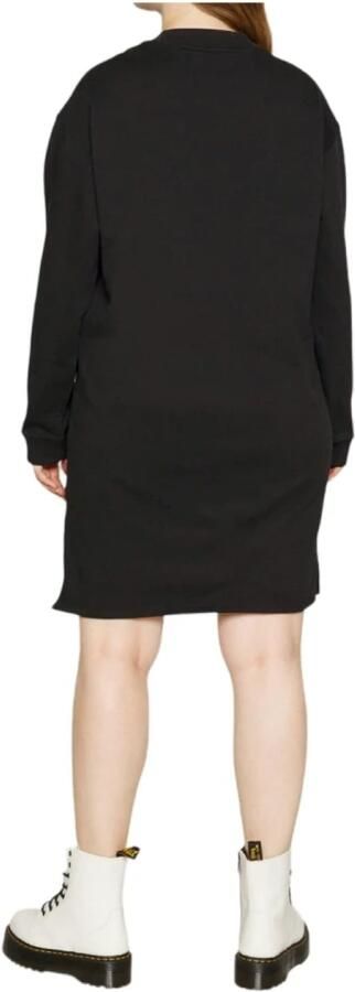 Calvin Klein Sweatjurk GLOSSY MONOGRAM CREW NECK DRESS met grote jeans logoprint - Foto 3