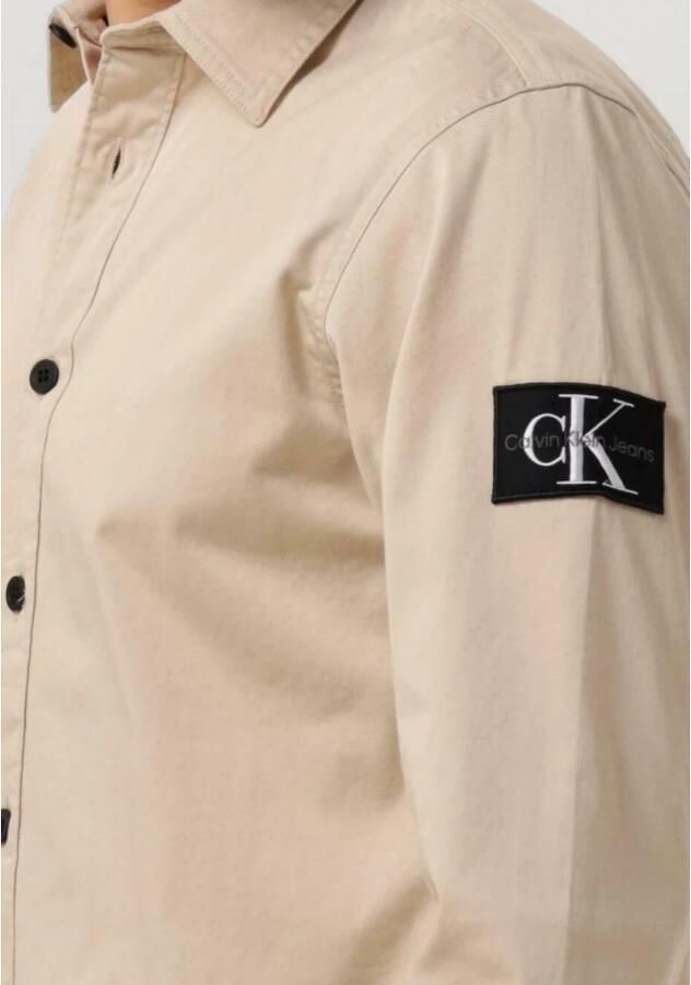 CALVIN KLEIN Heren Overhemden Monologo Badge Relaxed Shirt Beige