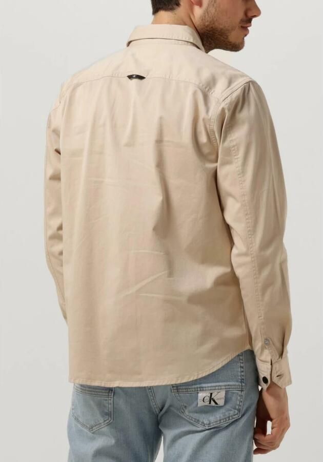 CALVIN KLEIN Heren Overhemden Monologo Badge Relaxed Shirt Beige - Foto 2