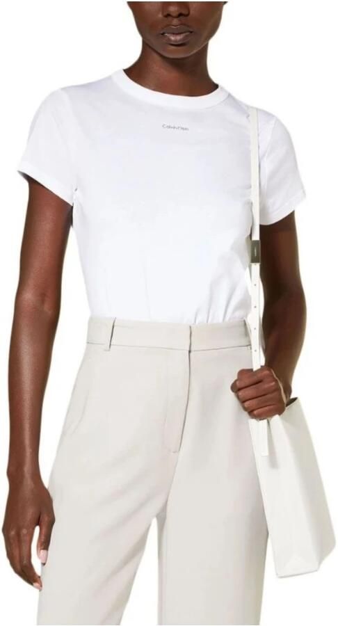 Calvin Klein Nano Logo Slim Tee voor Vrouwen White Dames - Foto 2