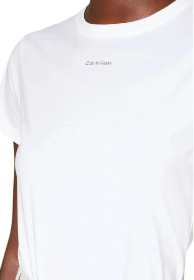 Calvin Klein Nano Logo Slim Tee voor Vrouwen White Dames