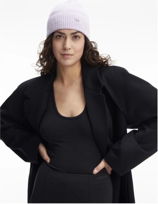 Calvin Klein Paarse Re-Lo Mix Beanie Purple Dames