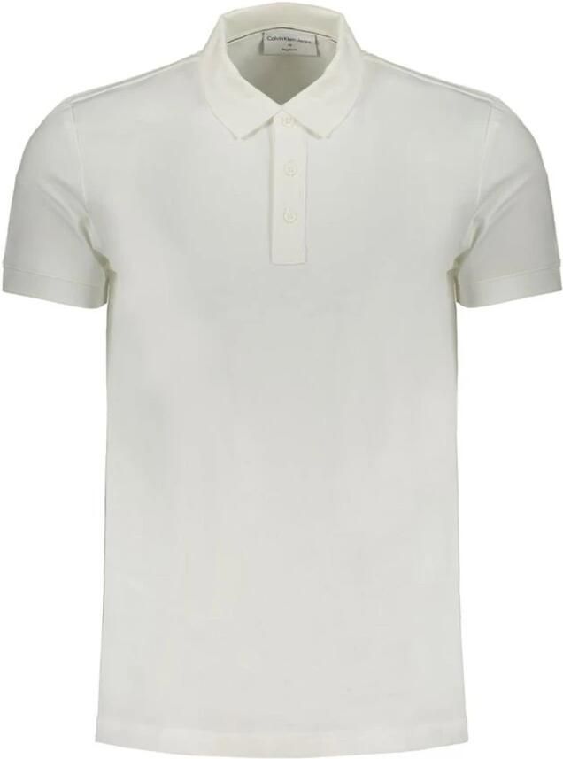 Calvin Klein Witte Polo Shirt met korte mouwen White Heren