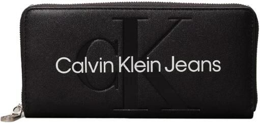 Calvin Klein Portemonnee met reliëflogo van PU-leer Black Dames