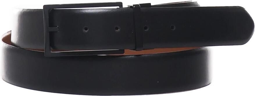 Calvin Klein Rechthoekige Metalen Gesp Leren Riemen Black Heren - Foto 3