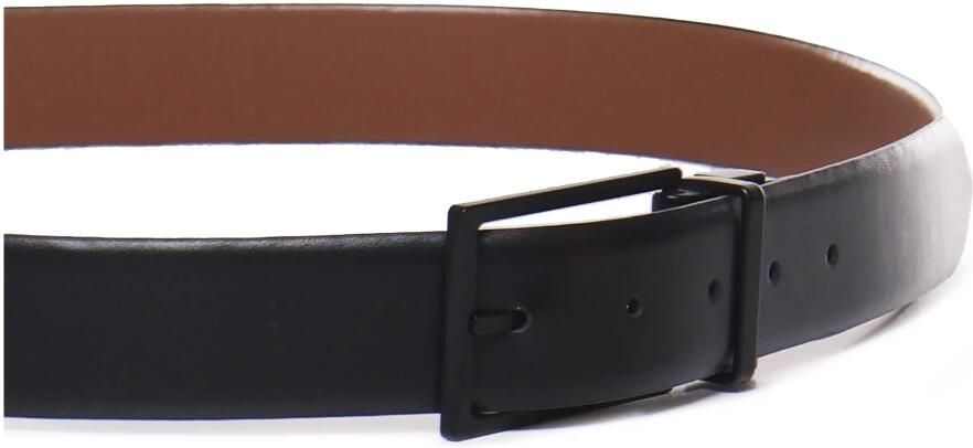 Calvin Klein Rechthoekige Metalen Gesp Leren Riemen Black Heren - Foto 2