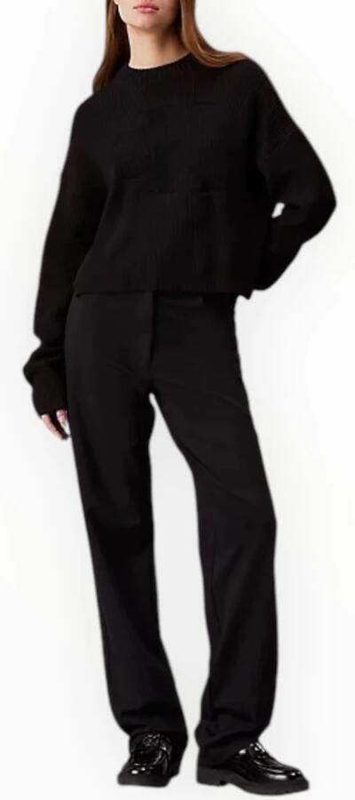 Calvin Klein Trui met staande kraag LOGO INTARSIA REGULAR SWEATER - Foto 11