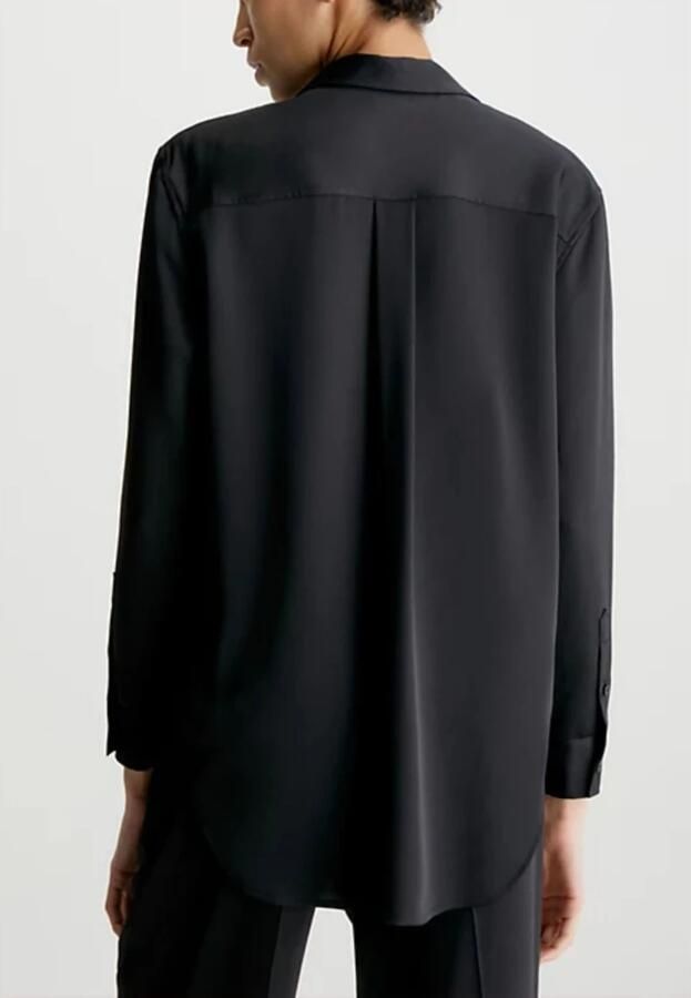 Calvin Klein Zwarte Overhemd met Relaxte Pasvorm Puntige Kraag en Lange Mouwen Black Dames - Foto 4