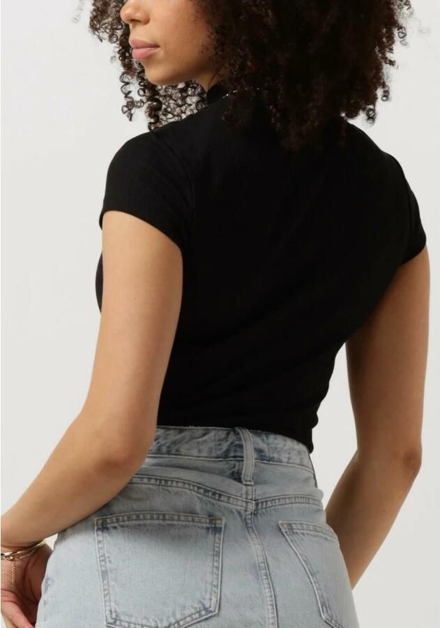 CALVIN KLEIN Dames Tops & T-shirts Seaming Rib Slim Tee Zwart - Foto 2