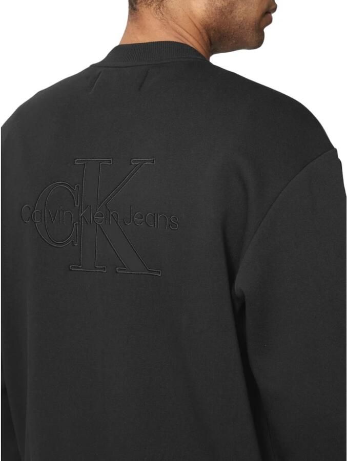 Calvin Klein Jeans Monologo Applique Sweater Herfst Winter Collectie Black Heren