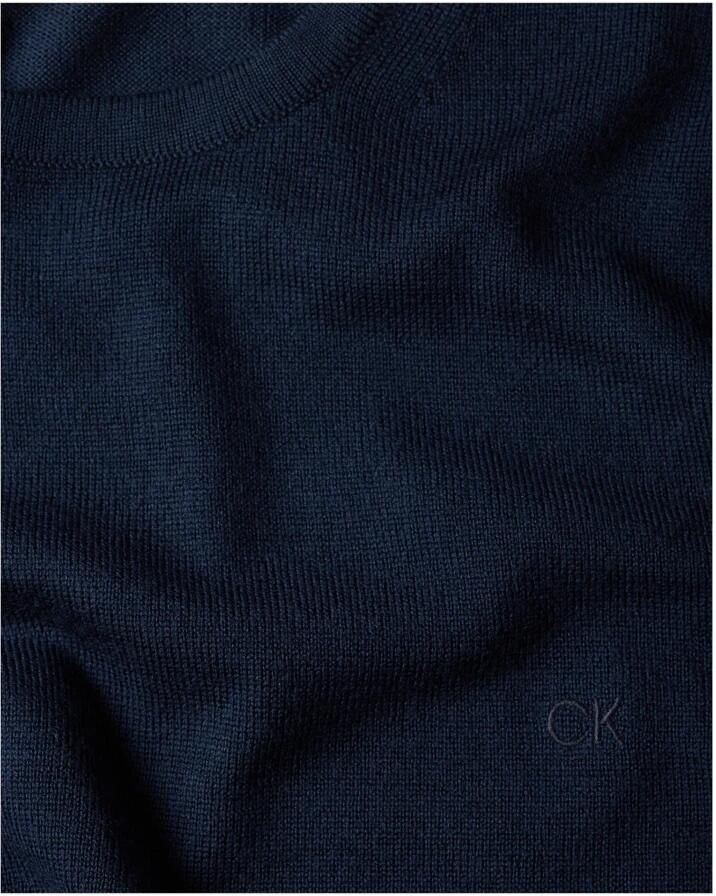 CALVIN KLEIN Heren Truien & Vesten Superior Wool Crew Neck Sweater Donkerblauw