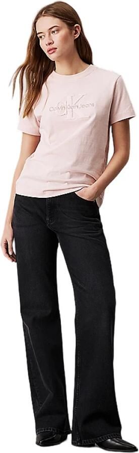 Calvin Klein Jeans Geborduurde Tee Model Roze Elegant T-Shirt Pink Dames - Foto 7