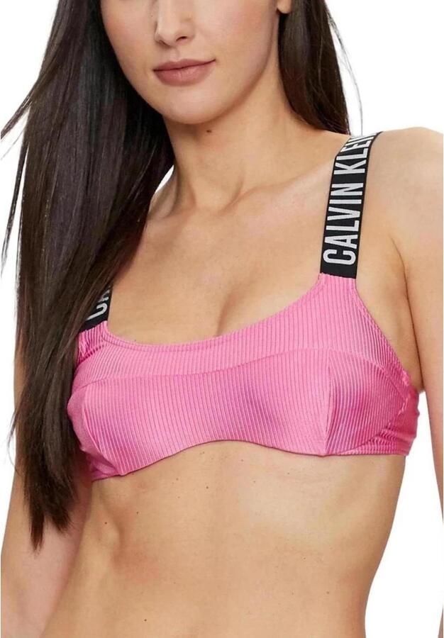 Calvin Klein Roze Strandkleding Sweetheart Neckline Print Pink Dames