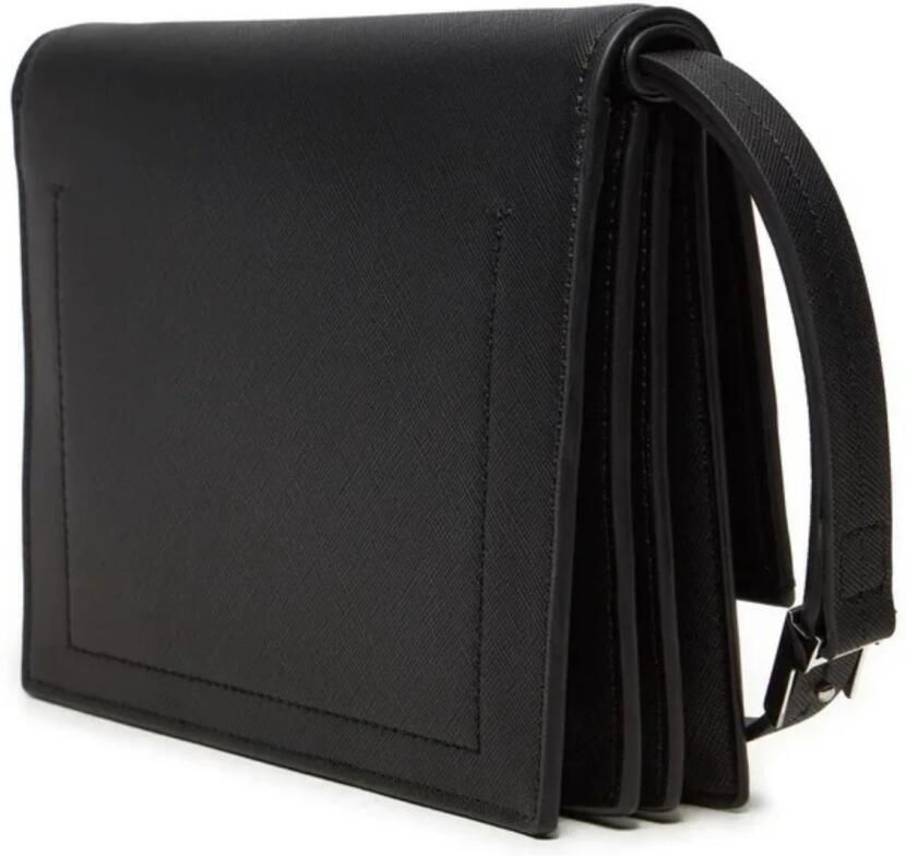 Calvin Klein Zwarte dames crossbody tas met drukknoopsluiting Black Dames
