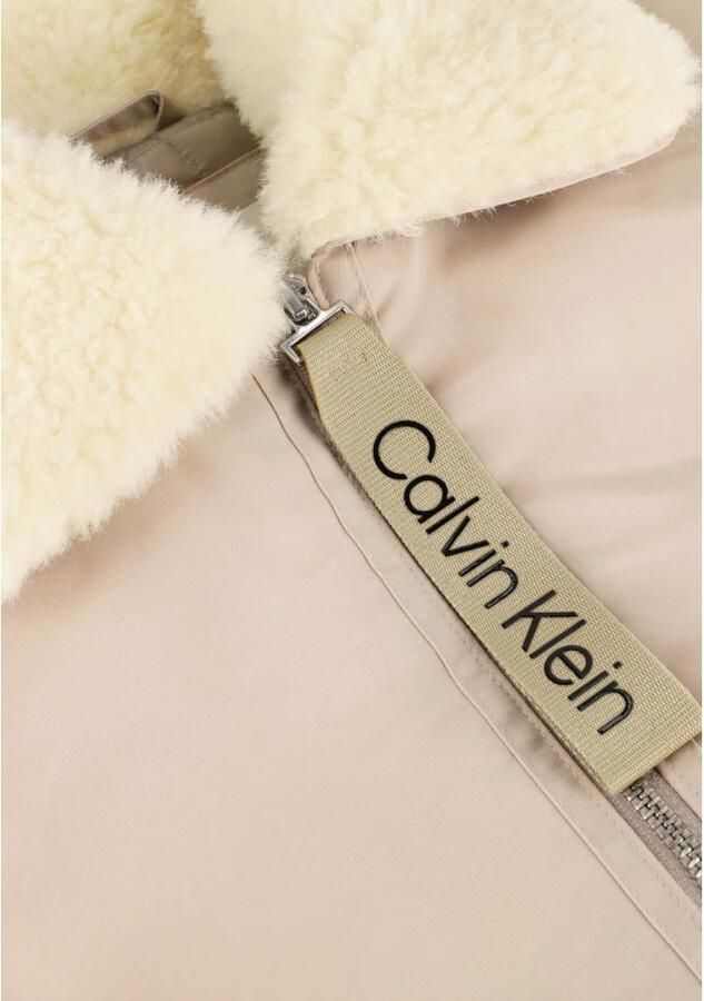 Calvin Klein Jeans Beige Aviator Bomberjack Vrouwen Gray Dames