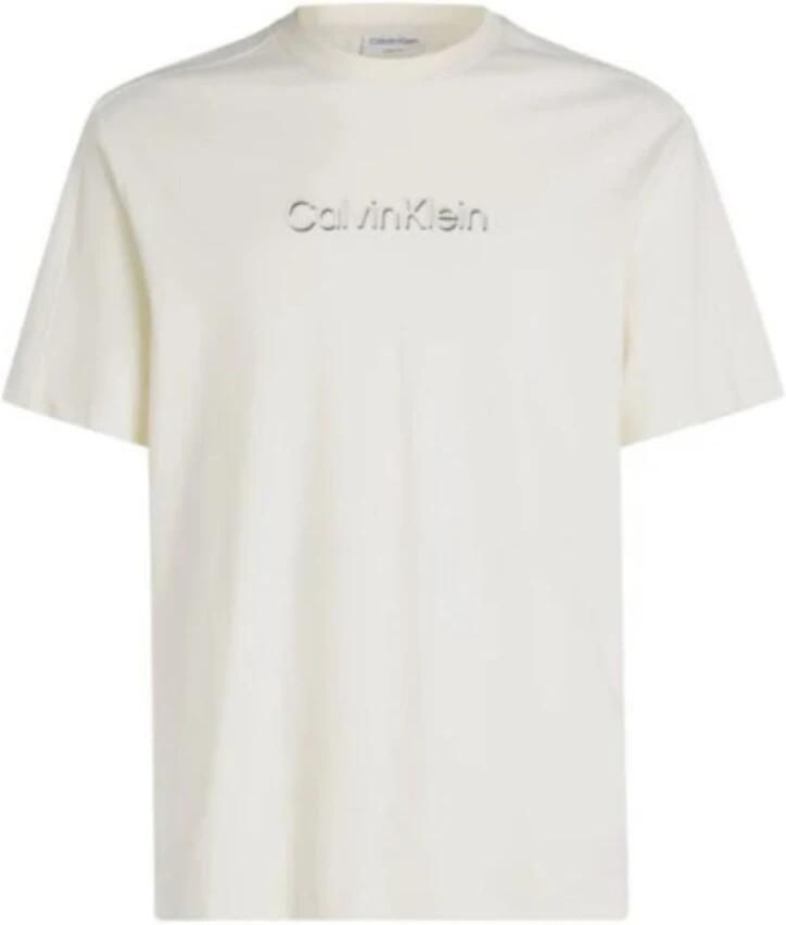 Calvin Klein Geëmbosseerd Logo T-Shirt Katoen Collectie White Heren - Foto 4