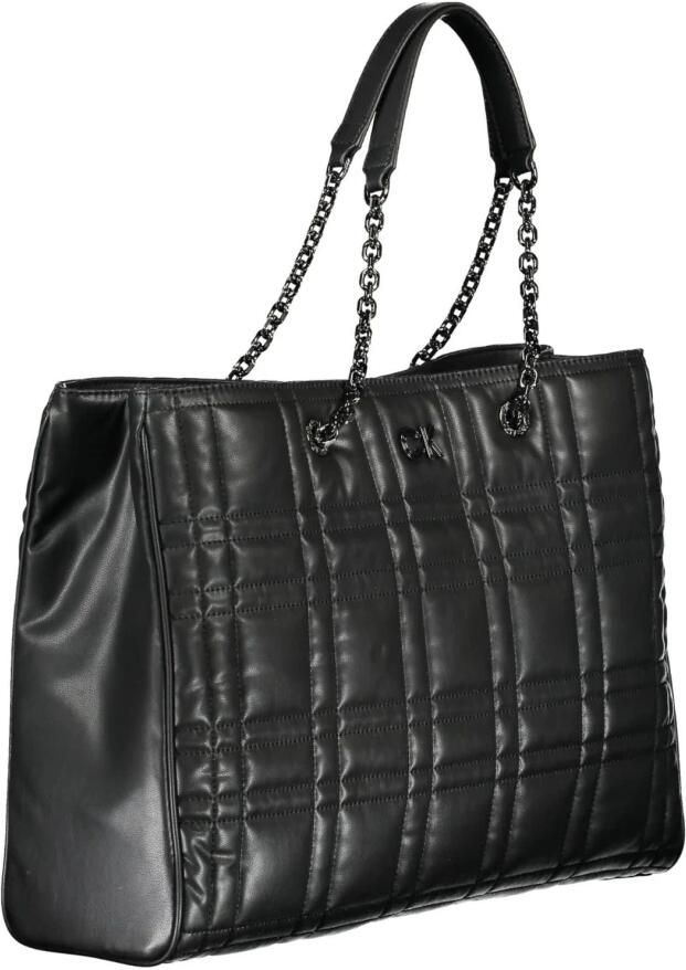 Calvin Klein Zwarte polyester handtas met kettinghandvatten Black Dames - Foto 2