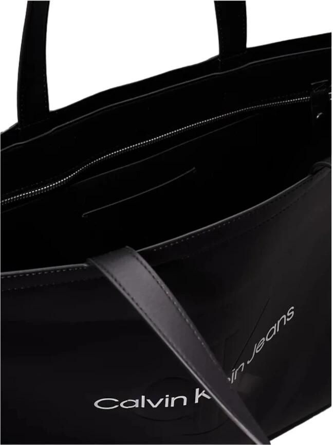 Calvin Klein Jeans Stijlvolle Tote Tas met Ritssluiting Black Dames - Foto 3