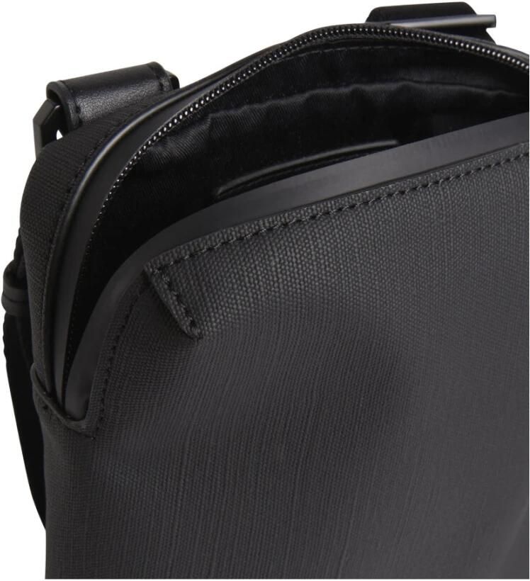 Calvin Klein Zwarte Heren Schoudertas Contrast Details Black Heren