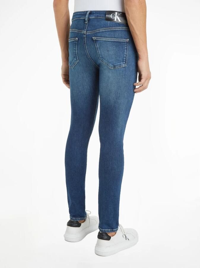 Calvin Klein Jeans Blauwe Effen Heren Jeans Rits Knoopsluiting Blue Heren - Foto 2