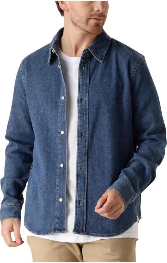 Calvin Klein Slim Denim Overshirt Stijlvol Donkerblauw Blue Heren - Foto 3