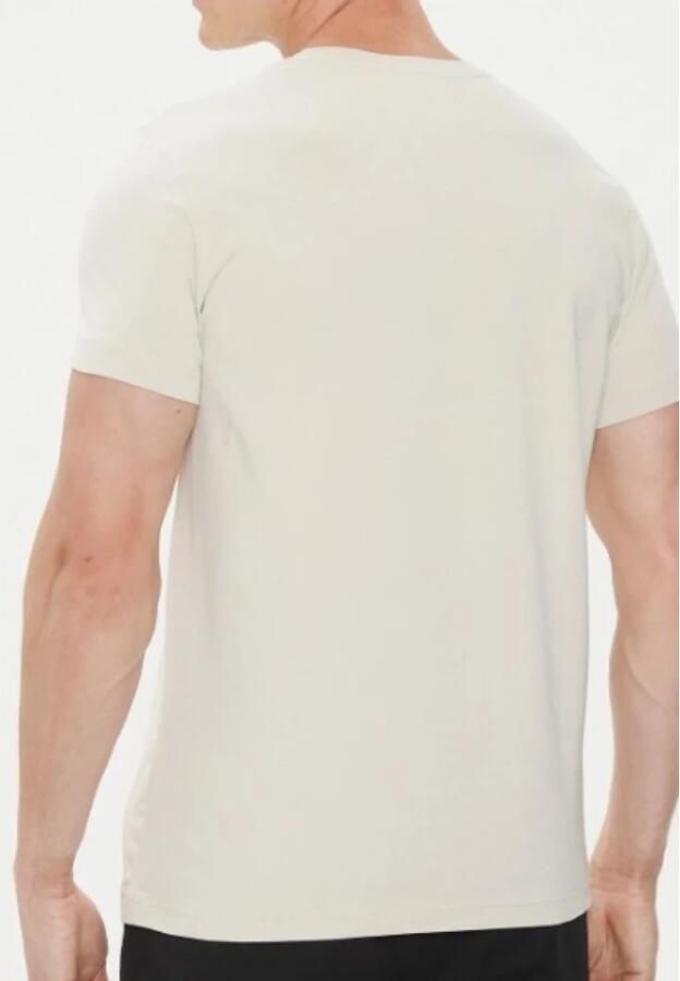 Calvin Klein Stretch Basic T-shirt Beige Ronde Hals Beige Heren
