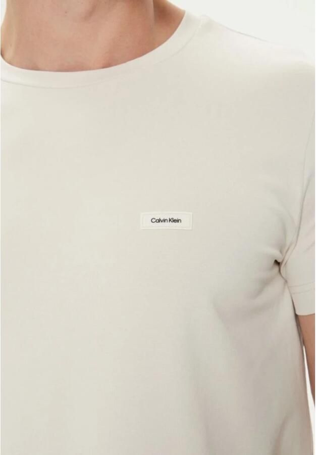 Calvin Klein Stretch Basic T-shirt Beige Ronde Hals Beige Heren - Foto 2