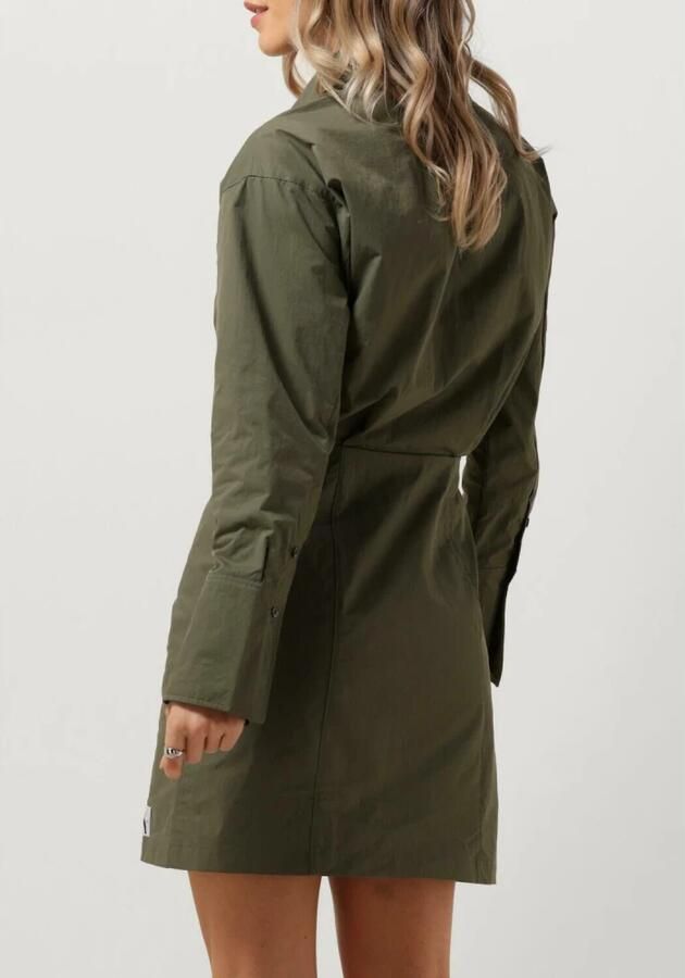 CALVIN KLEIN Dames Jurken Soft Touch Shirt Dress Olijf - Foto 2