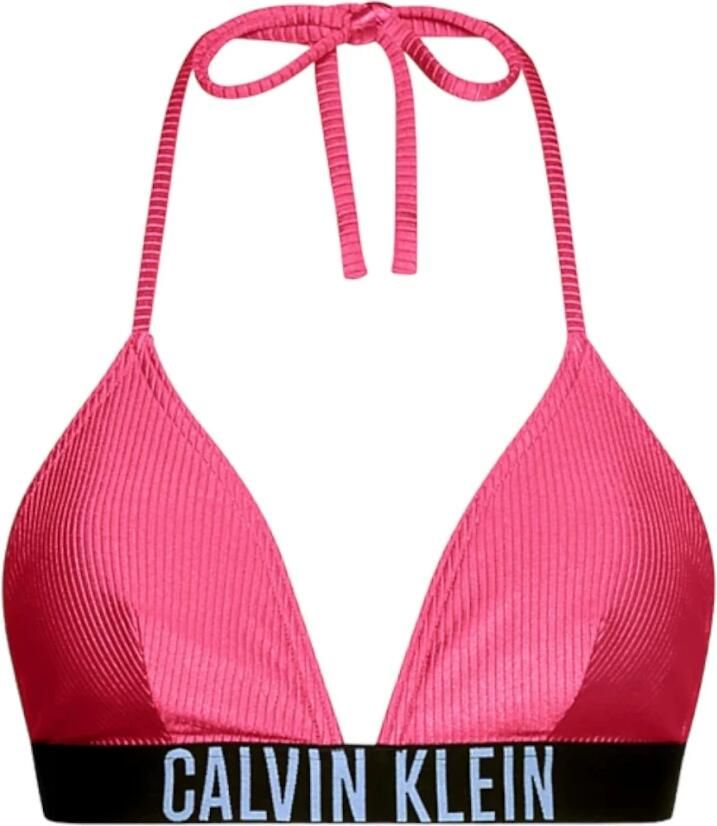 Calvin Klein voorgevormde triangel bikinitop met ribstructuur fuchsia - Foto 2