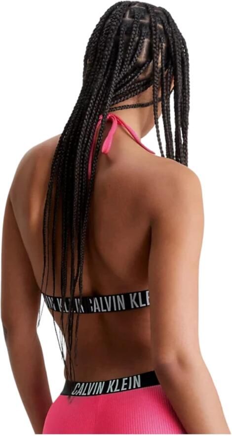 Calvin Klein voorgevormde triangel bikinitop met ribstructuur fuchsia - Foto 5