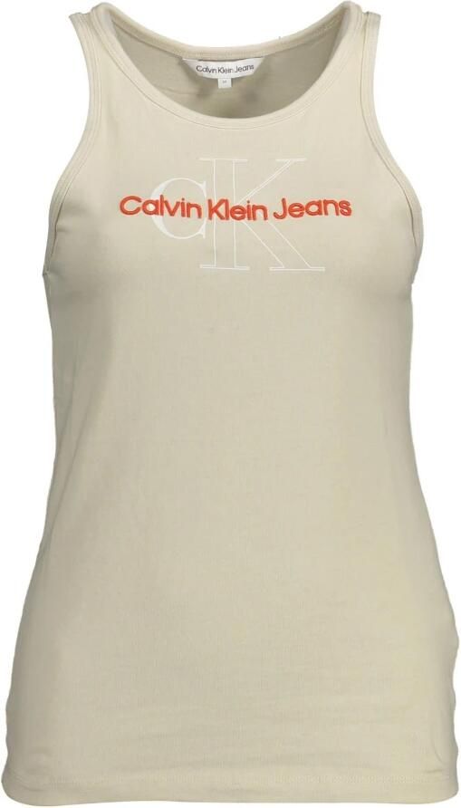 CALVIN KLEIN Dames Tops & T-shirts Two Tone Monogram Tank Top Gebroken Wit - Foto 5