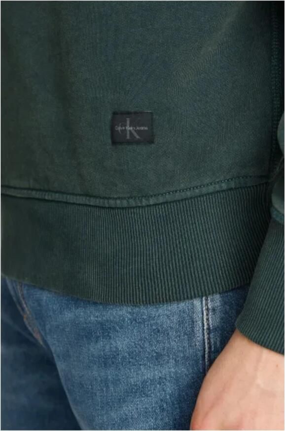 Calvin Klein Gewassen Geweven Label Sweatshirt Green Heren