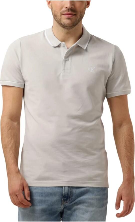 CALVIN KLEIN Heren Polo's & T-shirts Tipping Slim Polo Lichtgrijs - Foto 3