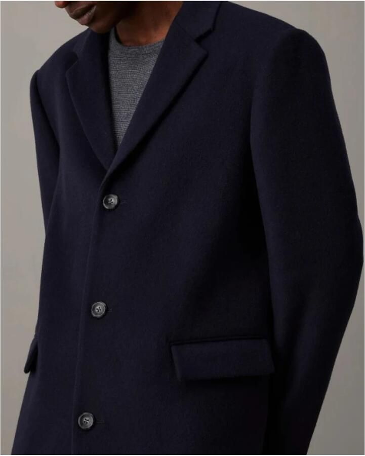 Calvin Klein Stijlvolle Wollen Jas voor Mannen Blue Heren - Foto 2