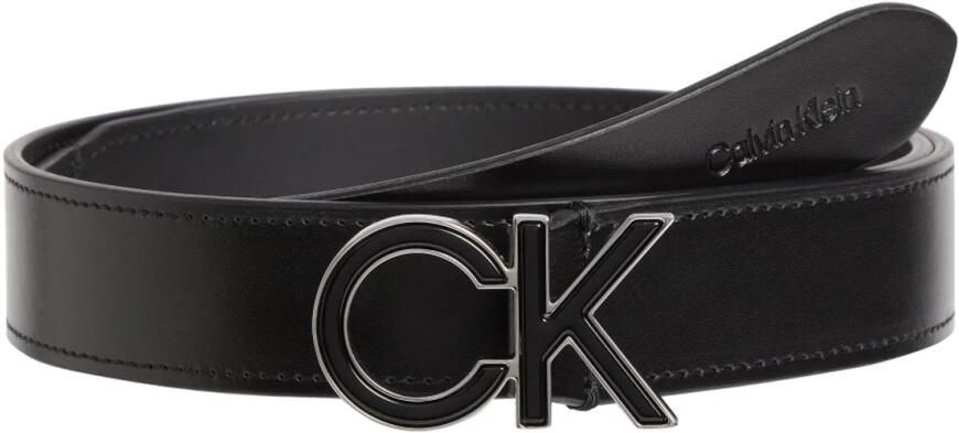 Calvin Klein Stijlvolle Zwarte Leren Riem Black Dames