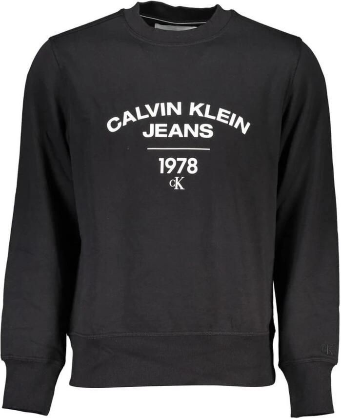 Calvin Klein Zwarte Sweatshirt met Print en Lange Mouwen Black Heren