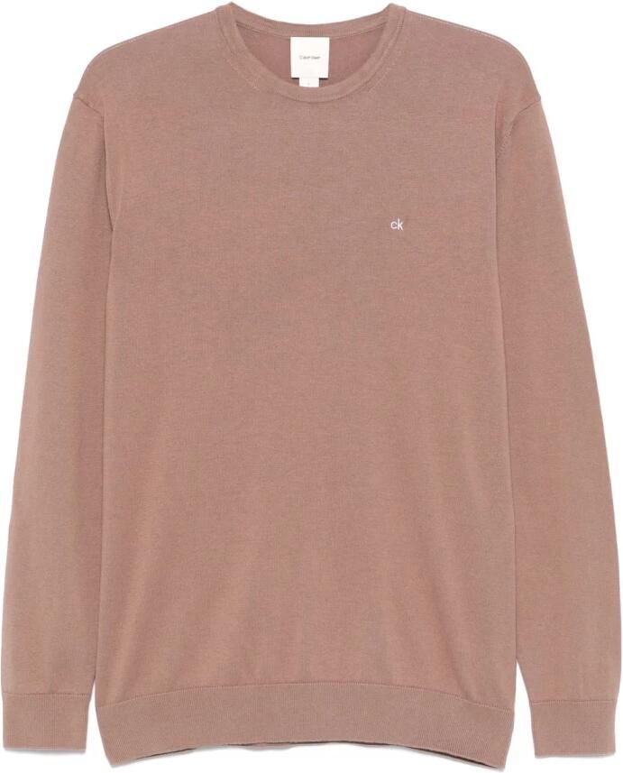 Calvin Klein Terracotta Bruine Crew Neck Sweater Brown Heren