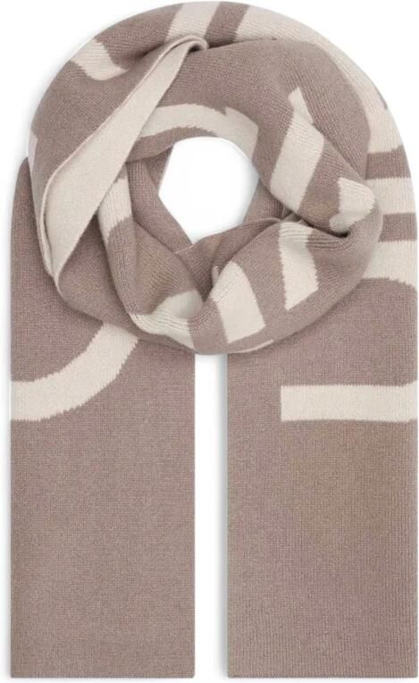 Calvin Klein Luxe Wol Kasjmier Blend Bedrukte Sjaal Beige Dames - Foto 3