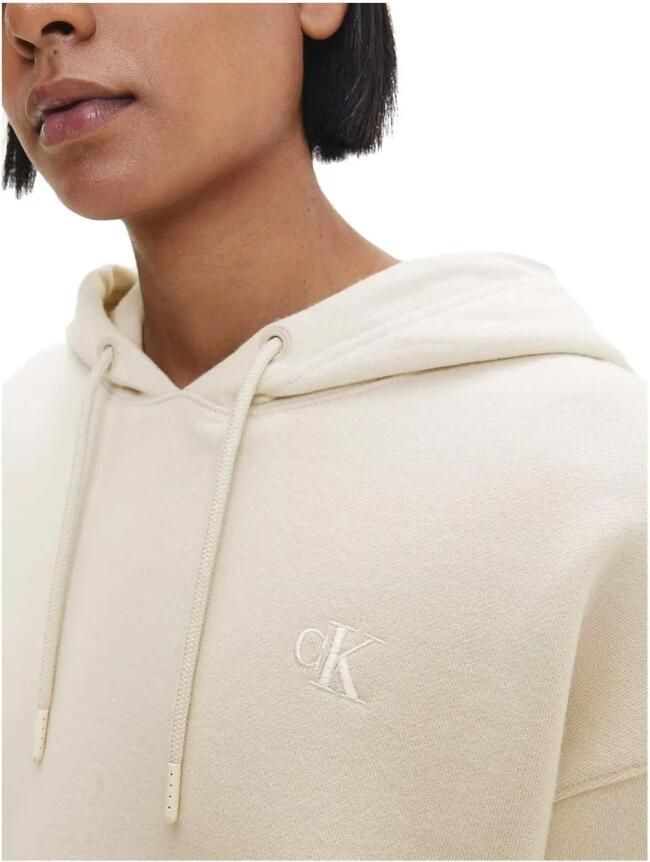 CALVIN KLEIN Dames Truien & Vesten Two Tone Monogram Hoodie Gebroken Wit - Foto 5