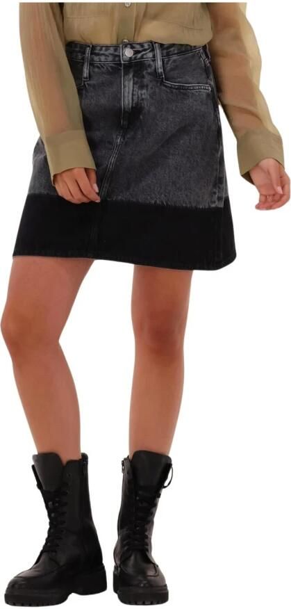 Calvin Klein Jeans Zwarte Denim A-Lijn Rok met Distressed Design Gray Dames - Foto 4